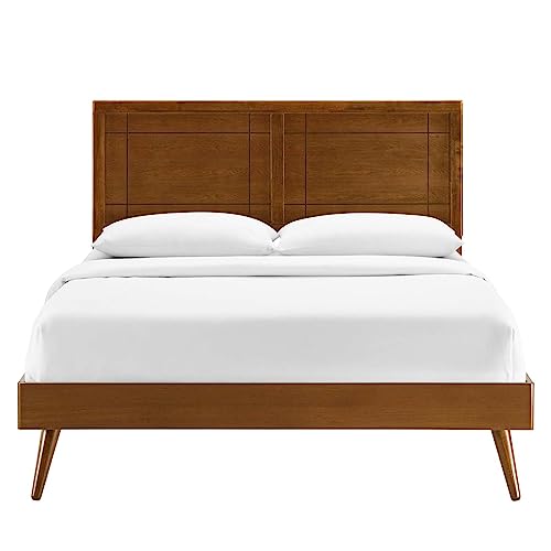 Modway Marlee Wood King Platform Bed In Walnut With Splayed Legs #TOP5