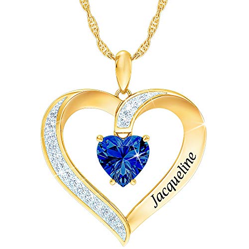 Personalized Birthstone Heart Pendant
