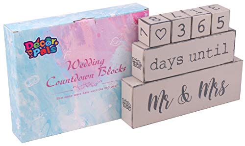 Large Wedding Countdown Block by Decor Pals. Get Excited with Sturdy Rustic Days