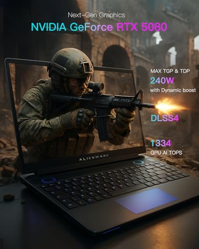 Image of Alienware 16 Area 51 Gaming Laptop, NVIDIA RTX 5080 16GB GDDR7, Intel Ultra 9 275HX, 16 inch QHD+ 240Hz 500 nit Display, Win11 Pro, AlienFX RGB KB, External DVD Drive(64GB DDR5 | 8TB SSD)