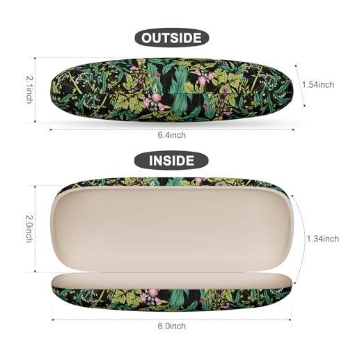 Image of Eyeglasses Case, Portable Hard Shell Protective Case for Glasses, Eyeglass Holder Box for Women with Cleaning Cloth