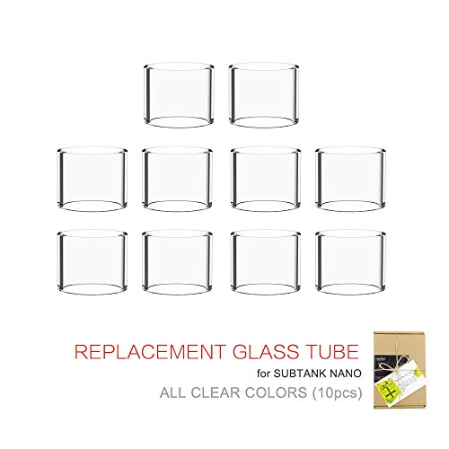 （10-Pack）Topuro Subtank Nano Glass Replacement 10pcs Clear Colors
