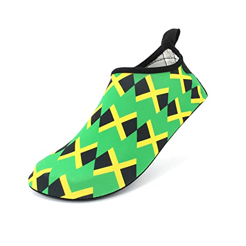 Image of Water Shoes for Women and Men Quick-Dry Swim Beach Shoes for Outdoor Surfing Yoga Exercise Jamaica Flag Caribbean Reggae Rasta