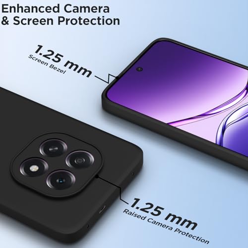 Image of Outlouders Back Cover for Oppo F29 5G | Camera Protection | Durable Soft Matte Silicone Bumper Case (Black)