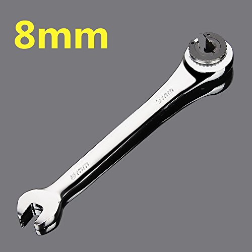 DAKCOS Remleiding sleutelset open dubbele ringsleutelset, Steeksleutels voor remslang, 3-delige,10x12mm, 13x14mm, 15x17mm, gemaakt van CR-V met mat chromen afwerking