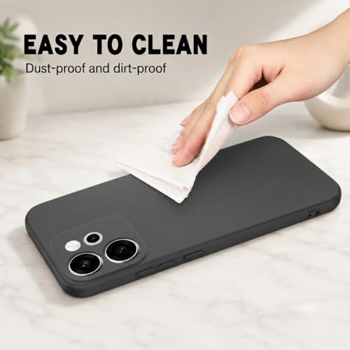 Image of Back Cover Compatible with Oppo Reno15 Pro 5G / 15 Pro Mini 5G | Full Camera Protection | Premium Liquid Silicon Case | Flexible Bumper Case for Oppo Reno15 Pro 5G / 15 Pro Mini 5G (Black)