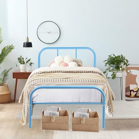 Homy Casa Cadre de lit bleu Cover
