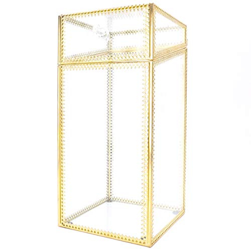 JC MAN Hair Brush Holder Glass Hair Styling Storage, Gold Vanity Organizer