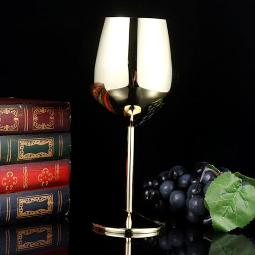 Copa de vino tinto sofisticada de acero dorado de 500ml reutilizable GALPADA 8