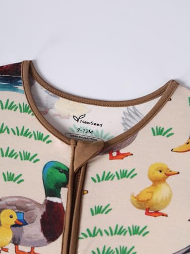 Image of Unisex Baby Bamboo Viscose Long Sleeve Romper, Cute Prints Zipper Footless Jumpsuit, Toddler One-Piece Outfits
