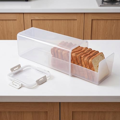 Evite pan duro con este contenedor hermético de almacenamiento transparente con cajón 4