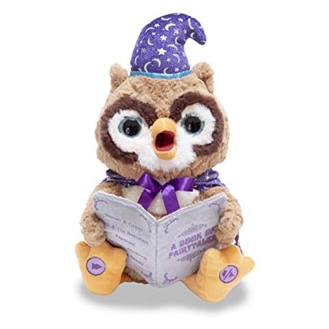 Cuddle Barn | Octavius The Storytelling Owl 12" Animated Stuffed Animal Plush Toy | Eyes Light Up, Mouth Moves and Head Sways | Wizard Owl Recites 5 Fairy-Tales Cover