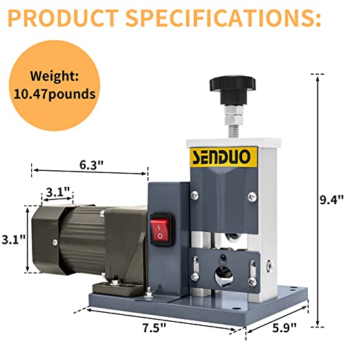 SENDUO Automatic Wire Stripper Machine,25W 0.04" - 0.79" Electric Wire Stripping Machine,with Free Replacement Blades,Portable cable stripper for Scrap Copper Wire Cable Recycling by SENDUO - Image 9