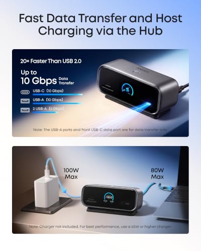 Anker Nano Hub USB C 10 en 1, écran Intelligent, Station à Double écran