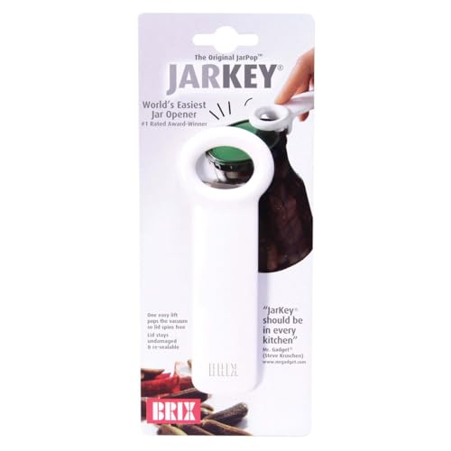 Brix Original Easy Jar Key Opener, Great for Kids and Arthritis and Carpal Tunnel Sufferers, White, 5.62-Inches