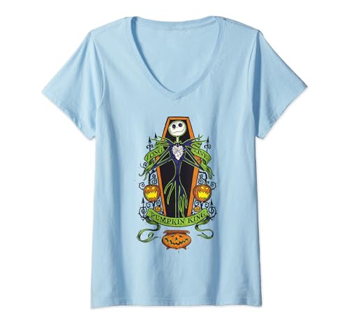 T-shirt Col V Disney Nightmare Before Christmas Idéal pour Votre Look Casual Fan de Jack