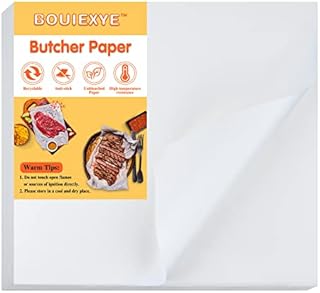 BOUIEXYE 50 Pieces White Butcher Paper Precut Butcher Paper 12 x 11 inch Square Meat Sheet Thicken Disposable Butcher Paper Sheets No Wax Butcher Paper for Wrapping Meat Sublimation Heat Press
