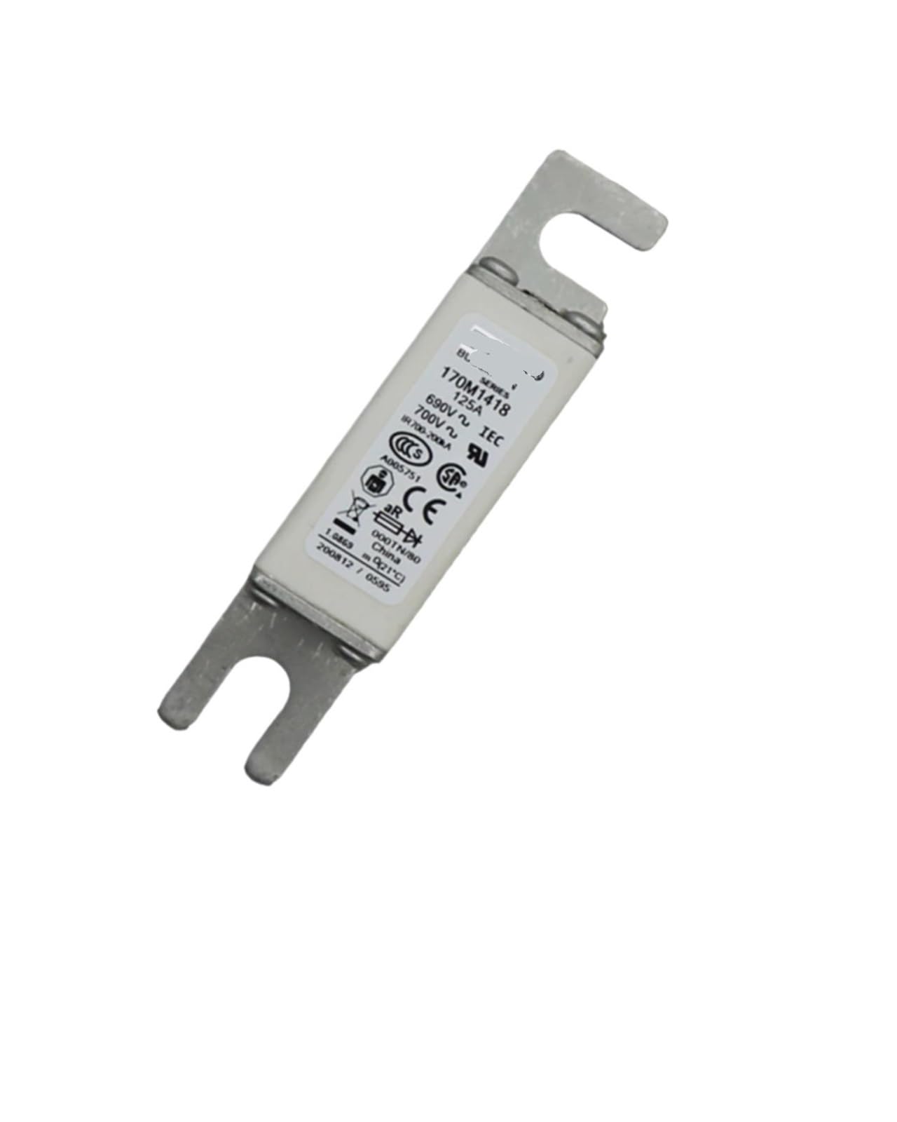 Fusible 170M1418 DC rapide élimine les risques de court-circuit industriel