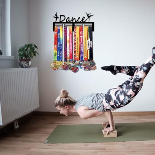 Resama Medal Holder Dance Dancer Medal Holder Display Hanger Rack Frame Shelf-Medal Hanger Awards Ribbon Dance Soccer,Gymnastics,Holder Display Rack for 60 Medals - 2