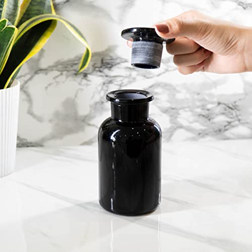 Infinity Jars 250 Ml (8.5 Fl Oz) Black Ultraviolet All Glass Refillable Apothecary Jar 10-Pack #TOP2