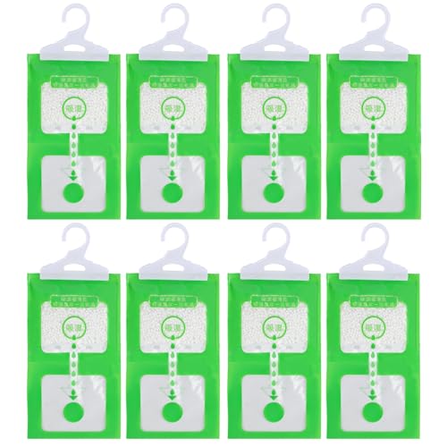 Bolsas Absorbentes de Humedad para Armario, Set 8 Pzas de 100g, Bolsas Deshumidificadores de Aire para Colgar, Anti-Moho Set de Bolsas de Desecantes, Bolsa Secante para Cocina, Baño, Auto