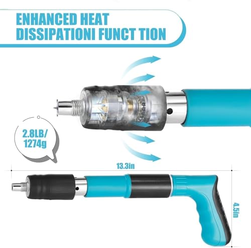 Image of 5-Speed Adjustable Manual Steel Nail Gun Kit with 25 Nails | Portable Concrete Nailer Wall Fastening Tool | Heavy Duty Nail Shooting Machine for Household Decoration, Woodworking & Installation