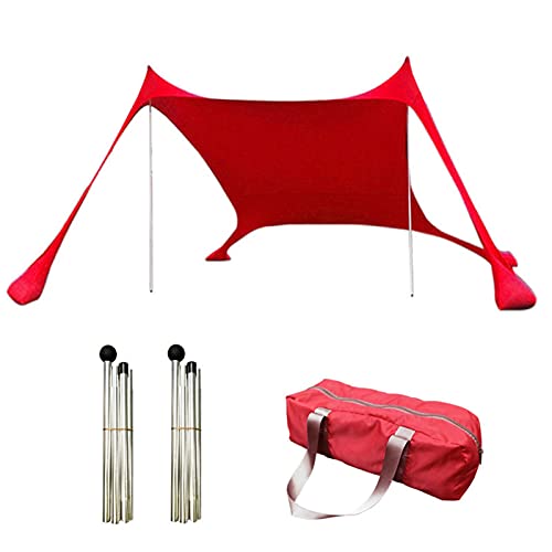 Abri solaire de plage grand format pliable avec tige support