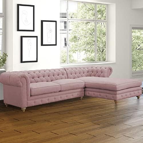 Image of Modern Velvet L Shape sectional Sofa with Chaise Lounge L Shape Sofa for Living Room Bedroom Hall Office