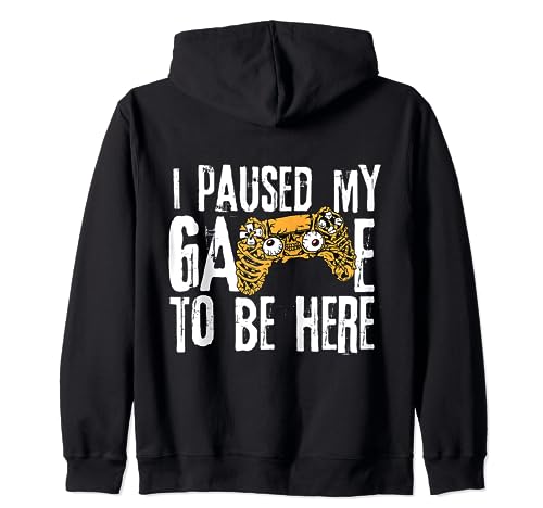 Zombie Console I Paused My Game Gaming To Be Here Halloween Zip Hoodie