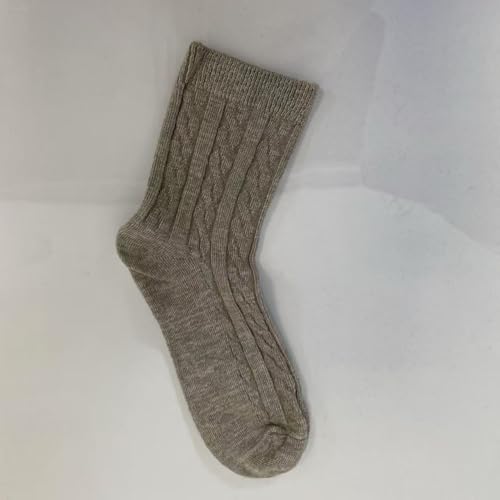 Hemp Organic Linen Crew Socks, Light Gray, Cable Knit, Casual Comfort, 5 Pack4