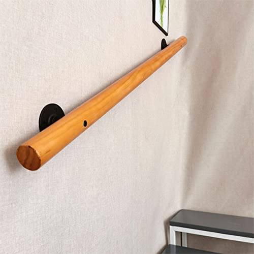 FALIYORS Pasamanos de Escalera con Soportes de riel, Kit de barandillas de Escalera de Madera Maciza sin barreras, barandilla de Montaje en Pared Antideslizante, barandilla Interior para lo