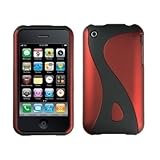  Logotrans Snake Series Backcover rot und Displayschutzfolie für Apple iPhone 3G / 3Gs