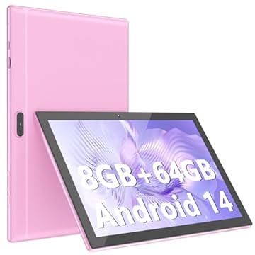 ATOZEE Tablet de 10 polegadas, tablets Android 14 8 GB de RAM, 64 GB de ROM, 1024 GB, tablet expansível de 2 MP, câmera de 8 MP, Bluetooth, WiFi-6, tablet de 10,1 polegadas, IPS tela HD de 10