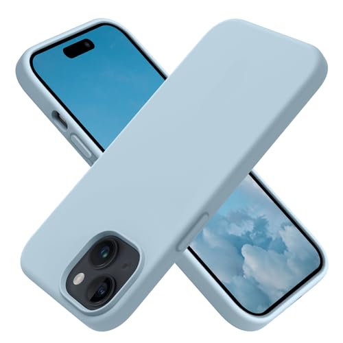 Coque iPhone 15 Plus silicone bleu layette protection antichoc mince 6.7