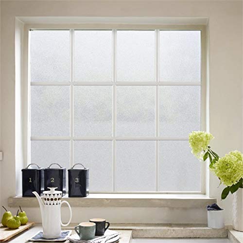 Image of AGOG Bedroom Privacy Window PVC Waterproof Vinyl Frosted Glass Film Sheets Sticker (White)