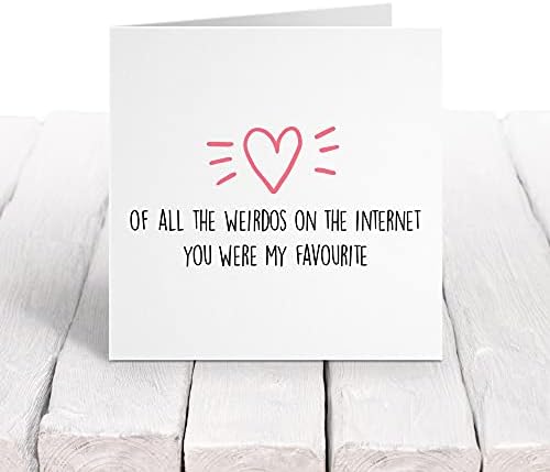 Funny Happy Wedding Anniversary Card | Cute Cards for Fiancé Boyfriend Girlfriend Couple Wife Husband | Gift for Him Her | Gay Lesbian LGBT | Internet Dating | 1st 2nd 3rd Ruby Tin Golden | 15x15cm