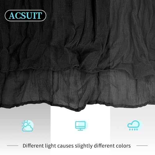 6 Pack Black Cheesecloth Table Runner 20 x 120 inch Gauze Table Runners 10 FT Long,Semi Sheer Boho Cheese Cloth Fabric Table Runner Bulk for Wedding,Party,Baby Shower,Bridal Shower Decoration by ACSUIT - Used condition - Image 7