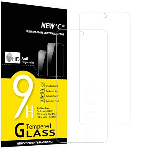 NEW'C Lot de 2, Verre Trempé pour Samsung Galaxy S20 FE / S20 FE 5G, Film Protection écran -sans Bulles d'air -Ultra Résistant (0,33mm HD Ultra Transparent)...