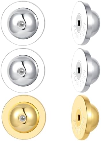 JIACHARMED Silicone Earring Backs For Droopy Ears - 18K Gold Plated, Clear Lifters For Heavy Studs, 6pcs - View #10