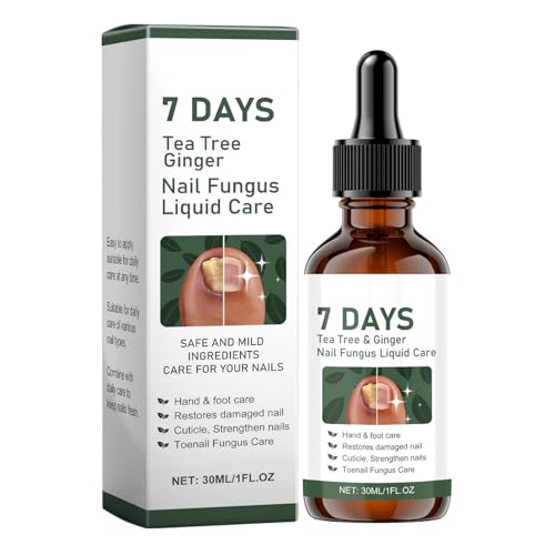 Fungal Nail Treatment - Tea Tree Ginger Nail Fungal Treatment for Finger & Toenail - 7 Days Nail Fungus Treatment - Nail Repair Care for Thick Broken Discolored Nails Cuticle Strengthen Nails - 30ml