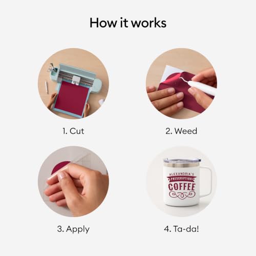 Image of Cricut Premium Vinyl - Permanent, 12aa‚¬A x 48aa‚¬A Adhesive Decal Roll - Dark Red