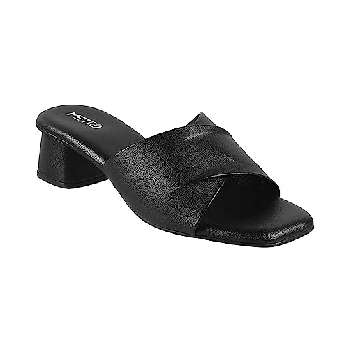 Image of Metro Women's Faux Leather Formal Block Heel Fashion Sandals