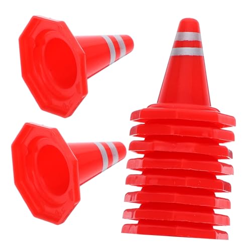 CIYODO 12pcs DIY Sand Table Traffic Cones Simulation Roadblock Signs for Parking Scene Models Miniature Traffic Indicators for Engineering and RC Projects