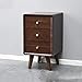 LZQDM Prosty stolik nocny z litego drewna mini prosta sypialnia szafka, design z trzema szufladami stolik nocny