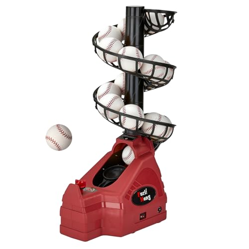 Furlihong 698TPCBH 4-in-1 Toss Machine for Baseball Tennis Pickleball and Cricket Adjustable Height and Distance Multi-Sport Training for Family and School Use