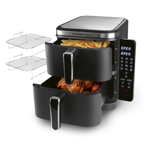 GOURMETmaxx FryUp Friggitrice verticale ad aria calda a doppia camera