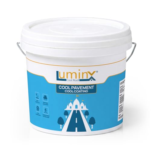Image of LuminX Cool Pavement Cool Coating | Heat Reflective Outdoor Floor Coating | Reduces Surface Temperature | Weather Resistant & Walkable | For Driveways, Parking, Streets & Pathways 10kg