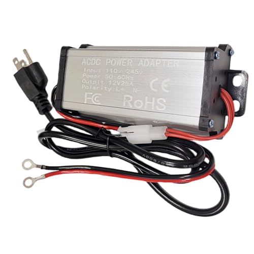 110V to 12V Power Converter Adapter for 5KW / 8KW All-in-One Diesel Air Heater 300W 25A AC to DC Transformer with Safety Protection for Indoor Use in RV Caravan Home Parking Heater Accessories