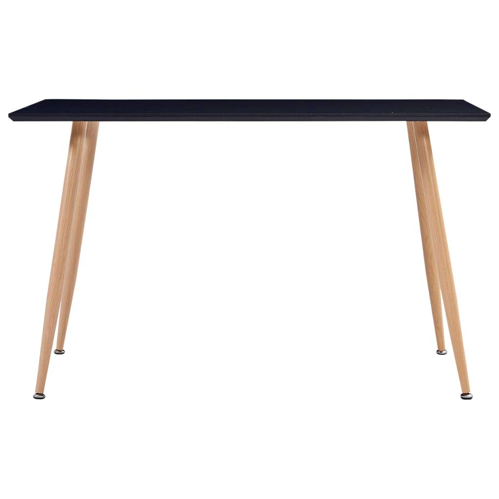 vidaXL Dining Table Modern Versatile Home Kitchen Restaurant Dinner Breakfast Furniture Black and Oak Rectangular 47.2