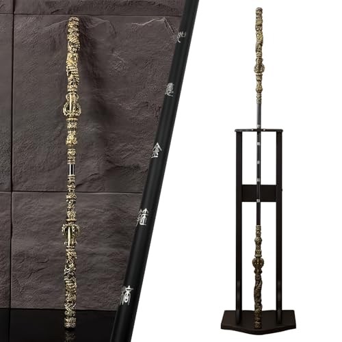 BDYIFTXD 71 inch Long Black Myth Wukong Staff Retractable Length Lockable PU Material(High Strength Soft Rubber) & Alloy 1:1 Restoration of Reality Sun Wukong Staff Ruyi Jingu Bang